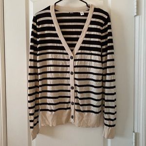 BDG large black/cream striped cardigan
